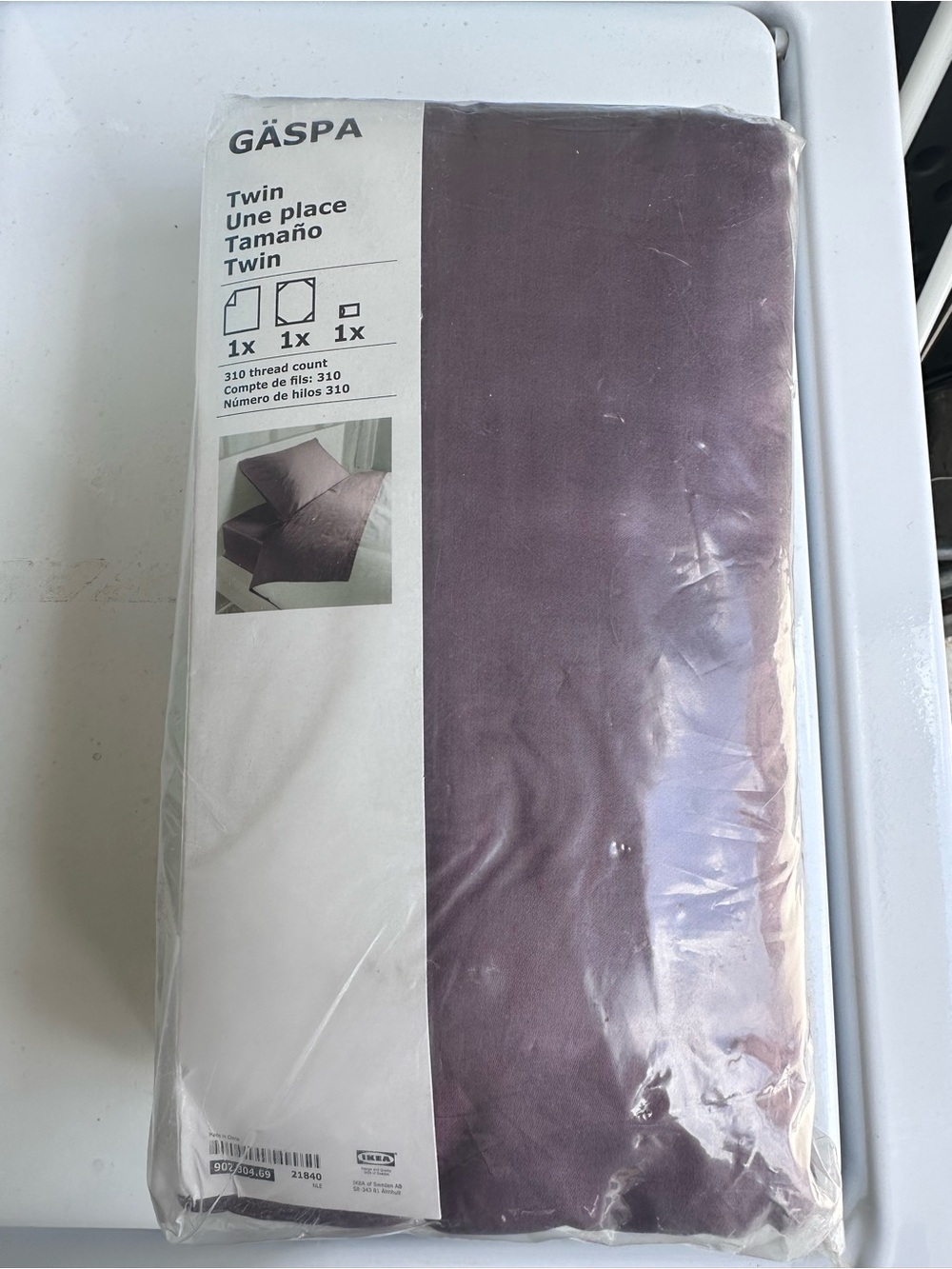 IKEA GÄSPA Twin Sheet Set in Deep Purple